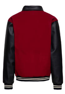 Chaqueta Formal de un Solo Botón para Hombre, Estilo Universitario, con Logotipo Bordado Personalizado, Mangas de Lana, Chaqueta Varsity de Béisbol - Product Image 4