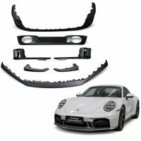 Kit carrosserie extérieur en fibre de carbone sèche style OEM pour Porsche 911 Carrera 992.2 : Lame avant, diffuseur arrière et bande de garniture avant