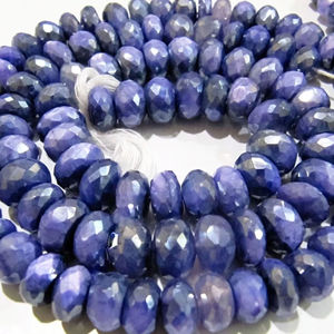 Perles de pierre de lune couleur améthyste naturelle, facettées en rondelle, revêtement AB, taille 8 mm, brin de 7 pouces - Product Image 3