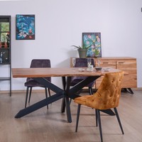 Table en bois d'acacia Vandana Ivory Aspect avec extensions 180-260cm Alya