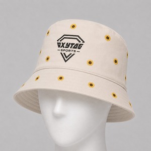Sombrero de Pescador Personalizado con Bordado de Girasol, Fabricante Mayorista de Gorras de Sol Deportivas para Exteriores, Unisex, de Algodón, para Playa - Product Image 1
