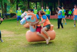 PVC คุณภาพสูง กันน้ำได้ ปรับขนาดได้ รับประกันความปลอดภัย ใช้งานได้ทุกฤดู ทูย์ ลินห์ ห่วงยางเป่าลมรูปม้า สำหรับกิจกรรมสร้างทีม เวียดนาม - Product Image 2