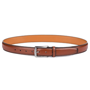Ceinture légère en cuir de vachette avec logo personnalisé, boucle en acier, réglable, haute résistance, écologique, pour homme, OEM - Product Image 6