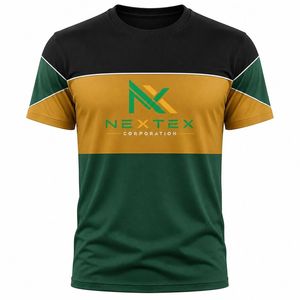 เสื้อยืดกราฟิกบล็อกสีสำหรับผู้ชาย คอกลม แขนสั้น เสื้อยืดลำลอง - Product Image 4