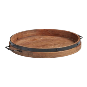 Bandeja Redonda de Madera Moderna con Asa de Metal para Decoración, Cocina, Hogar, Regalos y Servir - Product Image 5
