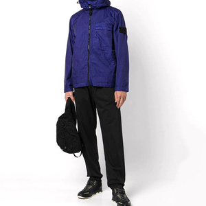 Wholesale Spring Men's Fashion Casual Waterproof Quick Dry <b>Vintage</b> Style Square Collar Hooded <b>Windbreaker</b> Jacket Chest Pocket - Product Image 2