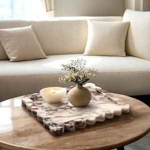 Bandeja de Mármol, Bandeja de Piedra de Mármol Natural Real, Bandejas Decorativas de Lujo para Baño, Cómoda, Tocador, Cocina, Hogar - Product Image 1