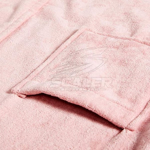 Albornoz de Forro Polar para Hombre, Manga Larga, Cuello Chal, 100% Algodón, para Todas las Estaciones, para el Hogar, Hotel, Spa, Ducha, Resort, con Bolsillos Delanteros - Product Image 5