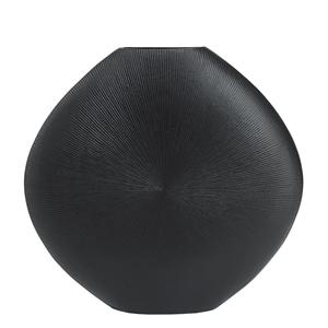Vase de luxe plat en forme de globe, à rainures radiales, couleur peltine métallisée, avec motif étoilé abstrait, pour console - Product Image 5