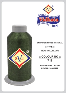 Fil de nylon métallisé argenté durable SHREE VIDHATA JARI 1020.B.80 110D 3800m pour l'industrie textile, broderie type MX, Gujarat - Product Image 3