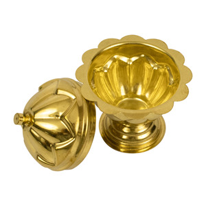 Brass Rachan Kumkum <b>Box</b> <b>with</b> <b>Lid</b> for Pooja, Gifting and Traditional Home <b>Decor</b> Accent for All Homes - Product Image 4