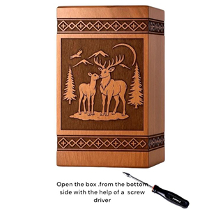 Personalized deer Cremation Urn: Handcrafted Wooden <b>Memorial</b> Box Funeral <b>Memorial</b> <b>Keepsake</b> by AYAANS - Product Image 4