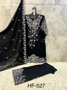 Conjunto de Salwar y Dupatta de Georgette de Alta Calidad con Bordado Zarkan, a la Moda, para Mujer, Fabricante de Moda a Precio de Mayoreo - Product Image 3