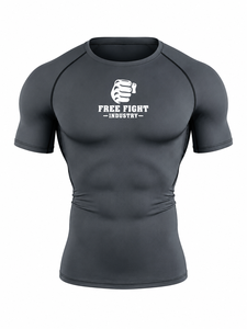T-shirt de compression à manches courtes pour homme Free Fight Industry, noir, séchage rapide - Product Image 1