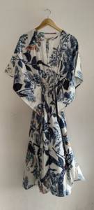 Indian Cotton Floral Print <b>Kaftan</b> handmade long <b>maxi</b> dress Women Beach Cover up Long Nightwear Gown Natural Casual for Summer - Product Image 2