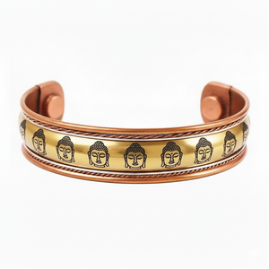 Pulsera Magnética Minimalista de Cobre con Grabado de Buda para Terapia Diaria - Product Image 3