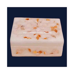 Beautiful New Design <b>Blue</b> Mother of Pearl Inlay Marble Jewelry <b>Storage</b> <b>Boxes</b> Ramadan Gift <b>Boxes</b> for Giveaways 2024 - Product Image 5