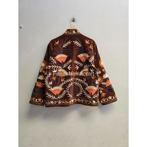 เสื้อเบลเซอร์กำมะหยี่ปักลายดอกไม้สำหรับผู้หญิง คอจีน แขนยาว เหมาะสำหรับใส่ในฤดูใบไม้ร่วง ของขวัญ - Product Image 5
