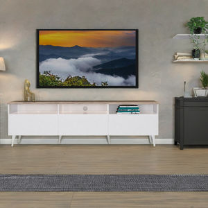 Mueble para TV de Panel de Madera Moderno FURNIZONE, Mueble de Almacenamiento, Fácil Instalación, Modelo 26_0141 para Sala de Estar - Product Image 1