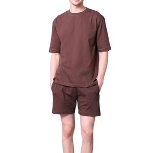 Conjunto de Camiseta y Pantalones Cortos de Algodón de Dos Piezas para Hombre, Transpirable, de Secado Rápido, de Alta Calidad y Personalizable, para Verano - Product Image 1