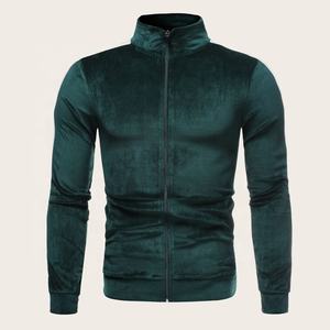 2021 último diseño personalizado hombres invierno talla grande ecológico ligero cuello alto terciopelo contraste Panel Colorblock chándales - Product Image 6