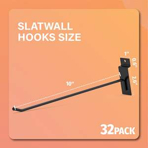 HUHOLE - Juego de 32 Ganchos Negros para Panel de Lamas, 4+6+8 Pulgadas, Estilo Industrial, Fácil Instalación en Pared - Product Image 6