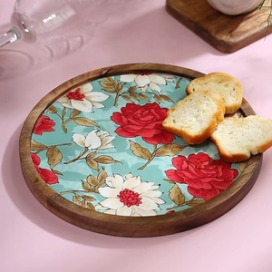 Aperitivo para servir de madera Floral Vintage, plato de aperitivos, Decoración de cocina, regalo de inauguración de la casa, arte de jardín Retro hecho a mano - Product Image 1