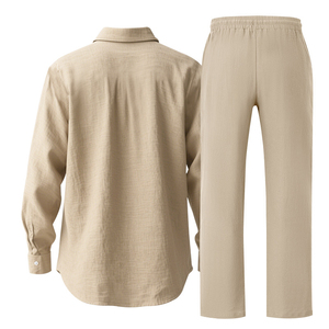 Men's Printed Plus Size 2-Piece Cotton <b>Set</b> Shirt Baggy Pants Wide Leg Beach Yoga Summer Casual - Product Image 2