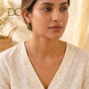 Collar de Oro Amarillo Sólido de 9K con Certificado IGI, Diseño Moderno con Diamante Cultivado en Laboratorio con Engaste de Bisel, Joyería Elegante para Mujer - Product Image 4