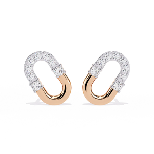 Boucles d'oreilles clous Ajretail en or 14K jaune, diamant naturel taille brillant 0,21 ct, couleur HI, clarté VS-SI, tendance, lien éternel, toutes occasions - Product Image 2