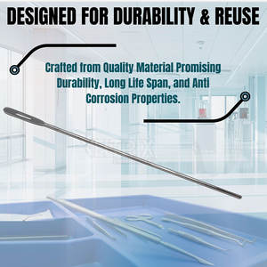 Sonde en acier inoxydable de haute qualité avec œil 5 3/4, équipement réutilisable, sonde avec œil 5 3/4 pour la chirurgie - Product Image 2