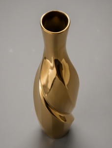Florero Moderno de Metal Dorado, Centro de Mesa en Espiral, Recipiente Decorativo de Lujo para Decoración del Hogar y Hoteles, Venta al Por Mayor - Product Image 4