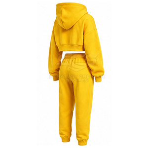 Ensemble de sweats à capuche courts pour femmes, en matière douce, coupe décontractée et style moderne assorti pour les tenues de tous les jours - Product Image 5