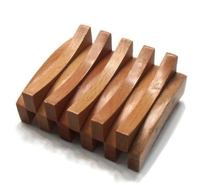 Ensemble de porte-savons en bois d'acacia |   Organisateur de salle de bain et de cuisine par blossom craft india - Product Image 1