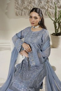 <b>Top</b> seller party wear branded Shalwar kameez suits for women in very high quality chiffon stuff with very fine embroidered - Product Image 6