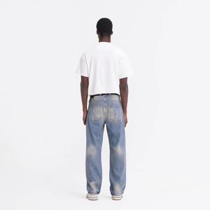 Jeans cargo pour homme à prix bas avec logo et design personnalisés, coupe classique, taille haute, 100% coton denim - Product Image 5