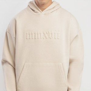 Conjunto Deportivo Informal para Hombre, Color Beige, con Capucha, Pantalones Largos y Sudadera con Logotipo Frontal, Corte Regular, 100% Algodón, para Invierno - Product Image 5