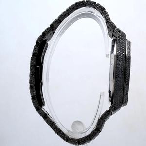 Nouveau modèle entièrement noir de luxe, cadran en cristal, mécanique de haute qualité, diamants Moissanite, style hip-hop urbain et tendance - Product Image 5