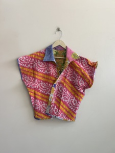 Assorted Handmade <b>Kantha</b> Reversible Quilted Short <b>Jacket</b> Boho Vintage Coat - Product Image 1