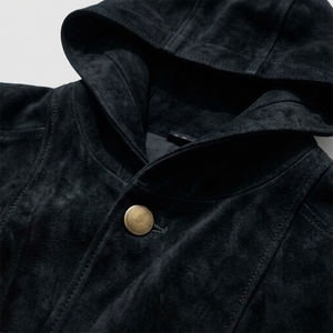 Men <b>Suede</b> Style <b>Belted</b> Jacket Warm Casual Long Sleeve Outerwear Custom Wholesale Clothing Manufacturer - Product Image 3