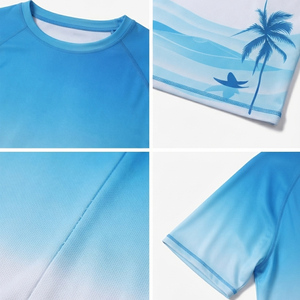 Chemise de pêche à manches courtes personnalisée par sublimation, respirante, séchage rapide, protection solaire, pour homme - Product Image 5