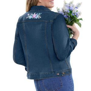 Customized <b>Light</b> Blue Oversized <b>Jacket</b> Fashion <b>Women</b> Casual Long Sleeve Denim <b>Jacket</b> Manufacturer Plus Size Denim <b>Jacket</b> - Product Image 6