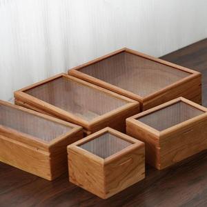 Boîte à bijoux en bois avec couvercle à charnière en verre et compartiments personnalisés - Organisateur de rangement pour bijouterie - Product Image 6