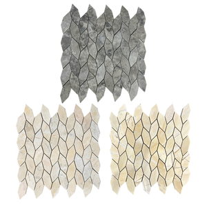 Mosaico de Piedra Gris Amarillo con Diseño de Flor de Arroz, Pulido, Moderno, para Pared Interior de Baño, Resistente al Agua, 8mm, 5 Años de Garantía - Product Image 1