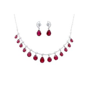 Wholesale Wedding Fashion Brass Silver Plated Crystal Rhinestone Geometric Trendy Jewelry <b>Earrings</b> Necklace <b>Bracelet</b> <b>Set</b> Women - Product Image 3