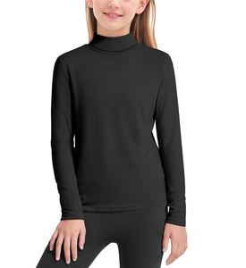 Camisetas de cuello alto rojas de color sólido para niñas, uniformes escolares, camisetas de punto de manga larga para niños - Product Image 6
