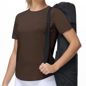 Camiseta Deportiva para Mujer, Tejido Suave de Alto Rendimiento, Absorbe el Sudor, para Yoga y Gimnasio, Logotipo Personalizado, Venta al Por Mayor - Product Image 5