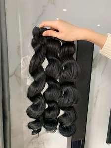 100% extensiones de tejido de cabello humano crudo vietnamita solo donante doble dibujado suelto paquete de ondas profundas con caída libre - Product Image 3