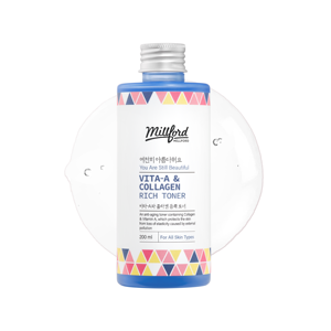 Tonique riche en vitamine A et en collagène Millford 200 ml, anti-âge, pour tous types de peaux, fabriqué en Corée - Product Image 1
