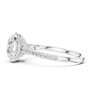 Anillo de Oro Blanco Sólido de 14K con Certificado GRA, con Diamante Cultivado en Laboratorio con Corte Brillante en Forma de Cojín, Diseño Bonito, Estilo Clásico, Anillo para Mujer - Product Image 2
